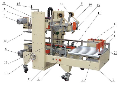 角邊自動膠帶封箱機結(jié)構(gòu)
